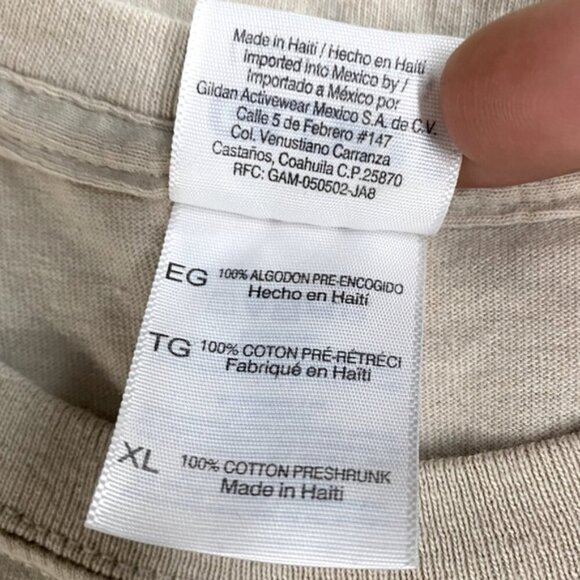 Vintage Gildan Beige Cotton Embroidered Fort Myers Florida T Shirt XL - Picture 5 of 14